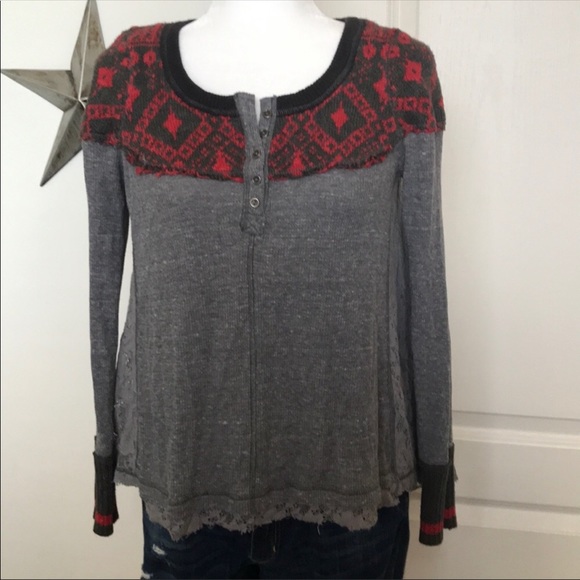 Free People Knit Henley Top - Picture 2 of 7
